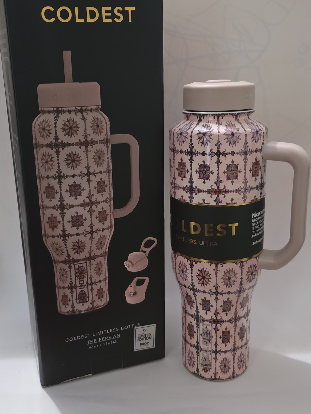 Coldest Persian 46oz Limitless Stainless Insulated Travel Bottle with Handle